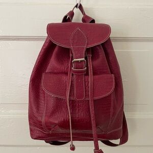 Red Crocodile Leather Backpack